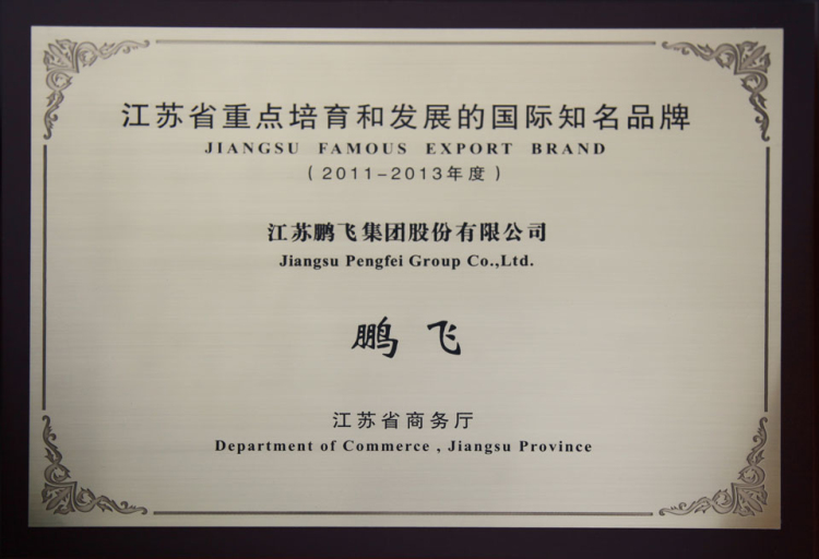  Jiangsu Province, focusing on cultivating and developing international brands