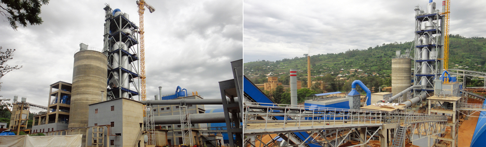 公司承建的卢旺达1500TPD水泥生产线安装现场